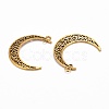 Tibetan Style Alloy Hollow Moon  2-Loop Link Pendants X-TIBEP-5312-AG-LF-3