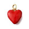 Brass Red Enamel Charms KK-Z102-23G-05-1