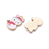 Christmas Theme Rack Plating Alloy Enamel Pendants ENAM-T021-14KCG-2
