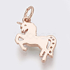 Brass Micro Pave Cubic Zirconia Charms ZIRC-Q018-061RG-2