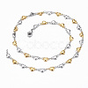 Two Tone 304 Stainless Steel Heart Link Chain Jewelry Sets X-SJEW-H103-12GP-3