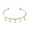 304 Stainless Steel Pave Cubic Zirconia Charm Bangles SA-CBA8C9C-08G-3