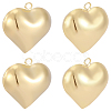5Pcs Heart Brass Pendants KK-BBC0025-58A-1