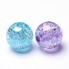 Bubblegum AB Color Transparent Crackle Acrylic Round Beads X-CACR-R011-12mm-M-2