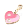 Alloy Rhinestone & Enamel Pendant Decoration HJEW-P021-01I-G-2