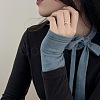925 Sterling Silver Open Cuff Ring for Woman RJEW-M164-01-4