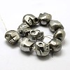 Electroplated Natural Pyrite Beads Strands G-N0258-M-04-2