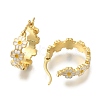 Rack Plating Flower Brass Hoop Earrings X-EJEW-H016-41G-01-2