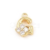 Brass Micro Pave Clear Cubic Zirconia Charms KK-Z151-18G-G-1