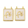 Rack Plating Brass Enamel Pendants KK-R153-11G-1