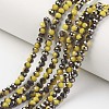 Electroplate Opaque Glass Beads Strands EGLA-A034-P1mm-P06-1