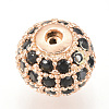 Brass Micro Pave Cubic Zirconia Beads ZIRC-Q013-10mm-143RG-3