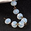 Imitation Jade Glass Rondelle Beads Chains for Necklaces Bracelets Making AJEW-JB00164-01-1