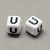 Large Hole Acrylic Letter European Beads SACR-Q103-7mm-01U-2