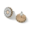 Poplar Wood Stud Earrings EJEW-G376-01A-2