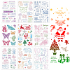 9 Sheets 9 Style Festival & Animal & Word Pattern PVC Plastic Stamps DIY-GL0002-68-1