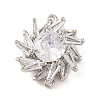 Brass Pave Clear Cubic Zirconia Connector Charms KK-S389-40P-1