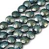 Electroplated Natural Lava Rock Beads Strands G-K388-01H-3