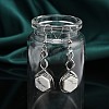 Hexagon Natural Howlite Dangle Earrings EJEW-K298-01P-05-3