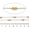 304 Stainless Steel Cable Chains with Beads CHS-F020-10GP-2