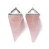 Natural Rose Quartz Pendants G-E577-01P-03-2
