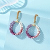 Natural Amethyst & Natural Rhodonite & Natural Ruby Faceted Round & Natural Cultured Freshwater Pearl Bead & 304 Stainless Steel Stud Dangle Earrings EJEW-JE07229-02-1