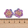 Baking Paint and Golden Metal Enlaced Glass Beads DGLA-T004-09F-3