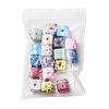 18Pcs 9 Styles Laser & Printed Opaque Acrylic Beads OACR-FS0002-81-7