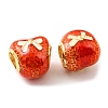 Christmas Brass Enamel European Beads KK-M247-30C-G-3
