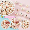 PandaHall Elite 180Pcs 6 Styles Printed Wood Beads WOOD-PH0002-77-4