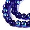 Transparent Electroplate Glass Beads Strands EGLA-Q132-6MM-01A-18-3