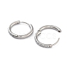 316 Surgical Stainless Steel Pave Clear Cubic Zirconia Hoop Earrings Women EJEW-A109-01C-P-2