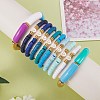 10Pcs 10 Style Handmade Polymer Clay Heishi Beaded Stretch Bracelets Set with Heart BJEW-SW00036-03-3