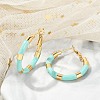 PVD Vacuum Plating 201 Stainless Steel Enamel Hoop Earrings for Women EJEW-B016-33F-2