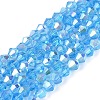 AB Color Plated Transparent Glass Beads Strands GLAA-G127-01-01O-1
