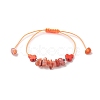 Natural & Synthetic Mixed Gemstone Chips & Cross Braided Bead Bracelet for Women BJEW-JB09254-4
