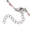 2MM Faceted Round Natural Multicolor Tourmaline Beaded Necklaces NJEW-JN05918-04-5
