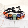 Natural Quartz Crystal & Amethyst & Sodalite & Green Aventurine & Red Aventurine & Tiger Eye & Red Jasper Cuboid Beaded Braided Bead Bracelets FS-WGE3E5A-03-1