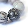 Natural Black Silk Stone/Netstone Round Bead Strands G-E334-8mm-05-4
