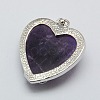 Heart Natural Amethyst Pendants GP356-4-4