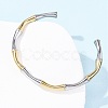 304 Stainless Steel Cuff Bangles BJEW-B150-01GP-3