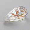 Embossed Glass Rhinestone Pendants GLAA-J101-06B-001SI-4