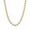 304 Stainless Steel Pave Clear Cubic Zirconia 5-Petal Flower Link Chain Necklaces for Women WG9E91A-01-3