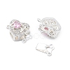 Brass Micro Pave Cubic Zirconia Box Clasps KK-B125-07S-01-2