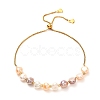 Natural Pearl Beads Adjustable Slider Bracelet for Girl Women Gift X-BJEW-JB06820-02-1