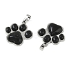 Natural Obsidian Pendants X-G-B194-02P-07-2