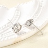 Rose 925 Sterling Silver Micro Pave Clear Cubic Zirconia Stud Earrings EJEW-S271-01P-3