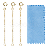 3Pcs 925 Sterling Silver Cable Chain Extender STER-DC0002-02G-1