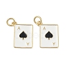 Playing Card Rack Plating Brass Enamel Pendants KK-G512-11G-01-1