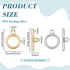 2Pcs 2 Colors 925 Sterling Silver Toggle Clasps STER-BC0004-01-2